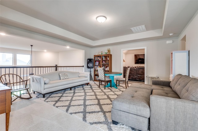 1502 Wild Indigo Dr, Mansfield, TX 76063 - carpeted living area with a raised ceiling