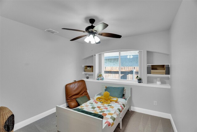 1621 Whispering Trail Dr, Waxahachie, TX 75165 - bedroom featuring baseboards, carpet, and a ceiling fan