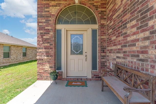 11212 Haviture Way, Waco, TX 76708 - property entrance featuring brick siding and a yard
