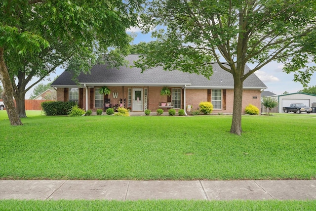 221 Country View Ln, Crandall, TX 75114 - view of front of house with a detached garage, roof with shingles, and brick siding