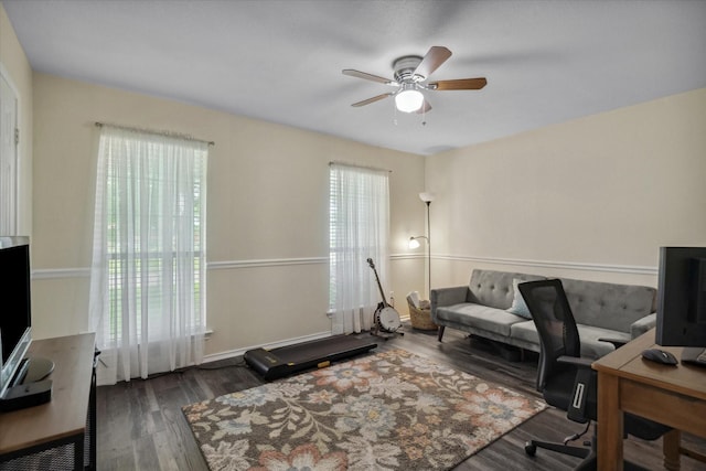 221 Country View Ln, Crandall, TX 75114 - office space with wood finished floors and ceiling fan