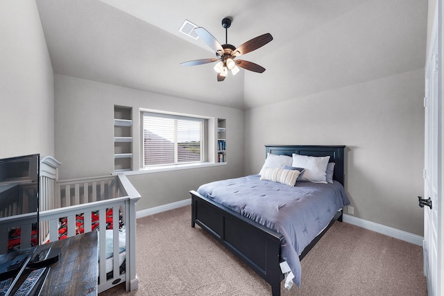 4705 Stillhouse Hollow Ln, Argyle, TX 76226 - carpeted bedroom featuring baseboards, ceiling fan, and lofted ceiling