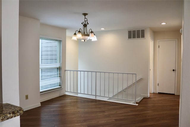 5616 Preston Oaks Rd Unit 508, Dallas, TX 75254 - unfurnished dining area featuring wood finished floors, a chandelier, recessed lighting, and baseboards