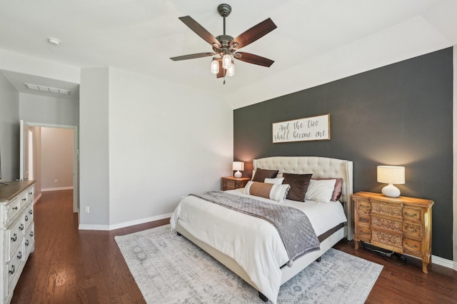 5104 Fringetree Dr, Mckinney, TX 75071 - bedroom with wood finished floors, baseboards, and ceiling fan
