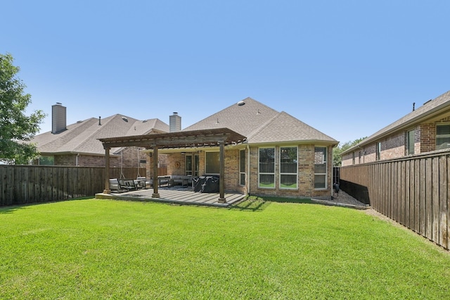 5104 Fringetree Dr, Mckinney, TX 75071 - back of house with a pergola and brick siding