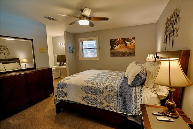 312 W Pleasantview Dr, Hurst, TX 76054 - bedroom with carpet floors and ceiling fan