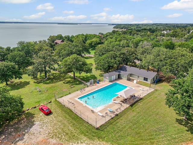 1418 Lakeshore Blvd, Oak Point, TX 75068 - community pool with a water view and a patio area