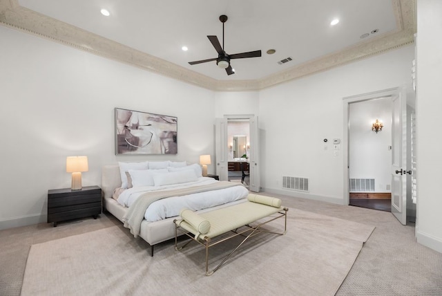 842 Bluff Ridge Dr, Cedar Hill, TX 75104 - carpeted bedroom featuring baseboards, recessed lighting, and a ceiling fan