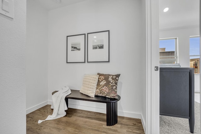 5806 Bryan Pkwy Unit 4, Dallas, TX 75206 - living area with wood finished floors, baseboards, and recessed lighting