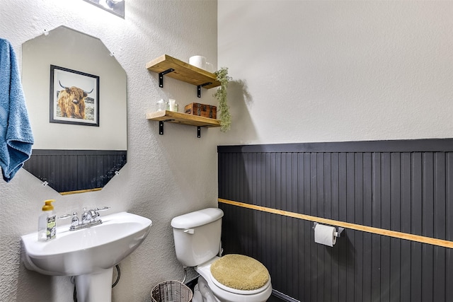 712 Saddleway Dr, Fort Worth, TX 76179 - half bathroom featuring a textured wall