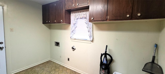 6121 Over Lake Dr, Fort Worth, TX 76135 - washroom with hookup for a washing machine, cabinet space, and baseboards