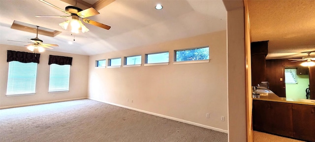 6121 Over Lake Dr, Fort Worth, TX 76135 - spare room featuring a ceiling fan, a sink, baseboards, and light carpet
