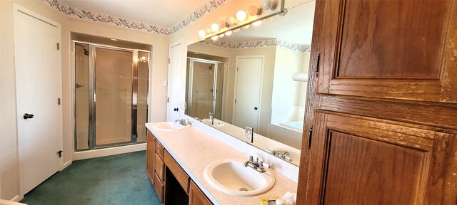 6121 Over Lake Dr, Fort Worth, TX 76135 - bathroom with double vanity, a shower stall, and a bath