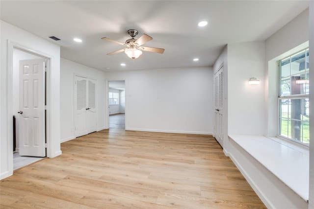 202 Kenway St, Rockwall, TX 75087 - spare room with recessed lighting, ceiling fan, light wood-style flooring, and baseboards