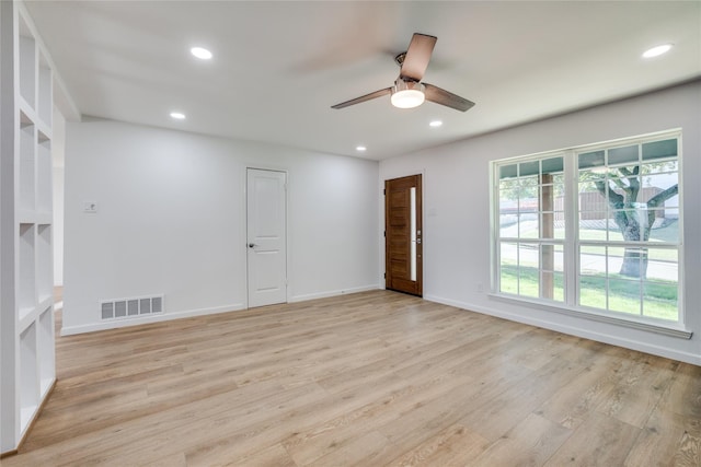 202 Kenway St, Rockwall, TX 75087 - empty room featuring recessed lighting, light wood-style floors, ceiling fan, and baseboards