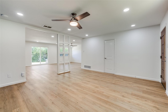 202 Kenway St, Rockwall, TX 75087 - empty room with a ceiling fan, light wood finished floors, recessed lighting, a smoke detector, and baseboards