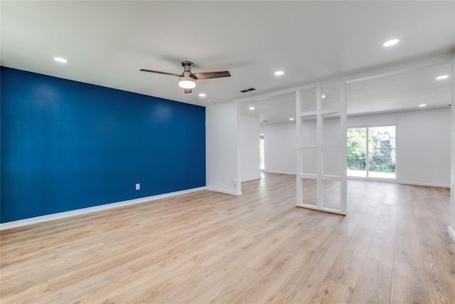 202 Kenway St, Rockwall, TX 75087 - unfurnished room featuring light wood-style flooring, recessed lighting, a ceiling fan, and baseboards