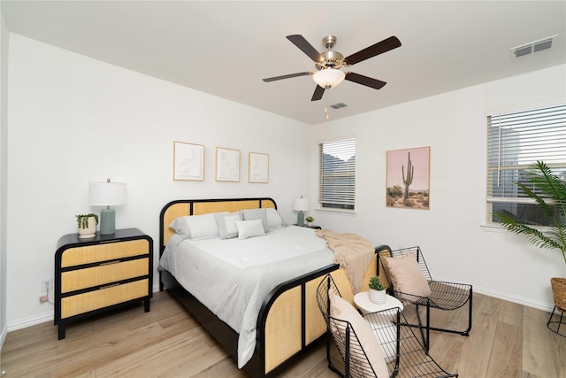 1236 Sequoia Ln, Princeton, TX 75407 - bedroom with baseboards, light wood-style flooring, and ceiling fan