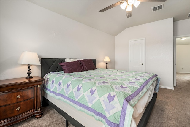 2841 Pacifico Way, Fort Worth, TX 76111 - carpeted bedroom with vaulted ceiling, baseboards, and a ceiling fan