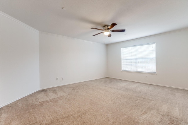 7001 Van Gogh Dr, Plano, TX 75093 - spare room featuring ceiling fan, carpet flooring, ornamental molding, and baseboards