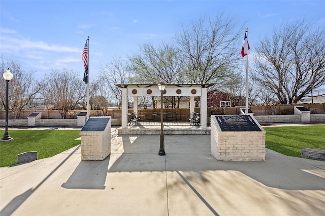 196 Pintail, Rhome, TX 76078 - surrounding community with a patio and exterior kitchen