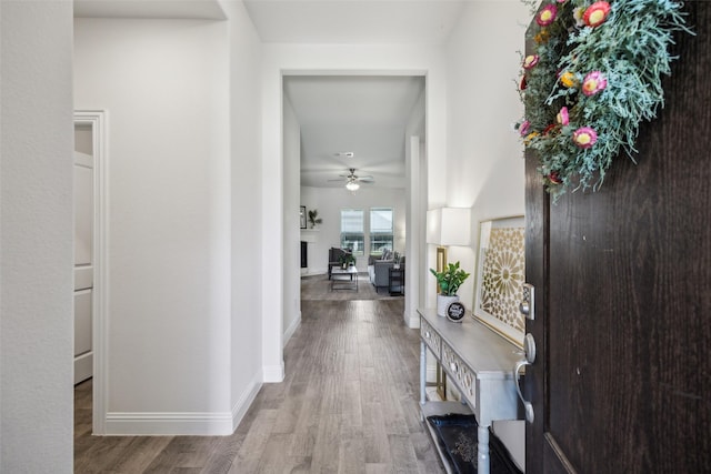 6217 Cheshire St, Celina, TX 76227 - hallway with wood finished floors and baseboards