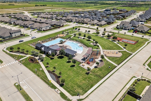 6217 Cheshire St, Celina, TX 76227 - aerial view of residential area with a pool