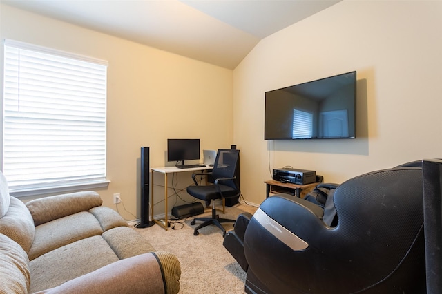 4633 Sleepy Meadows Dr, Fort Worth, TX 76244 - carpeted office featuring vaulted ceiling