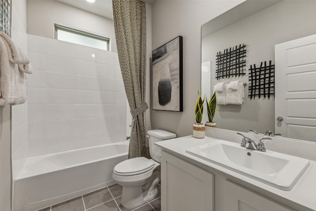 2101 Sandpiper Way, Princeton, TX 75407 - full bathroom with toilet, shower / bathtub combination with curtain, vanity, and tile patterned floors