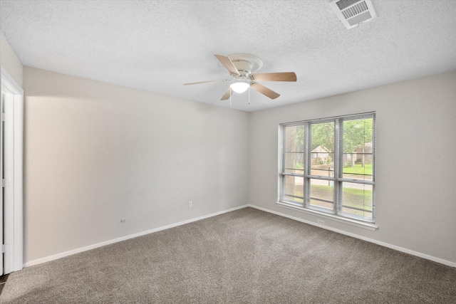 3416 Bristol Dr, Arlington, TX 76013 - carpeted empty room featuring baseboards, ceiling fan, and a textured ceiling