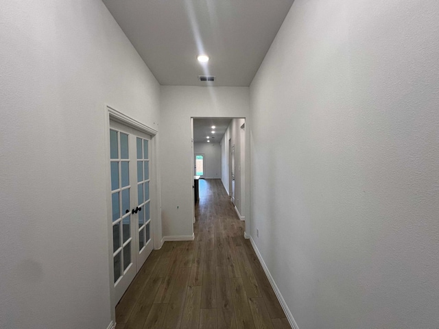 2121 Williams, Princeton, TX 75407 - hall with wood finished floors, baseboards, french doors, and recessed lighting