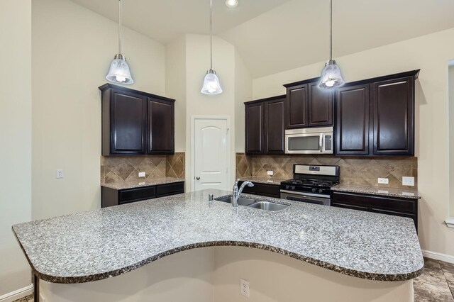 597 W Fate Main Pl, Fate, TX 75087 - unfurnished living room featuring a towering ceiling, ceiling fan, arched walkways, and recessed lighting