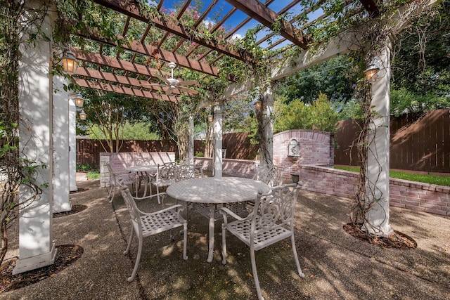 1317 Radisson Dr, Hewitt, TX 76643 - fenced backyard featuring outdoor dining space, a patio area, and a pergola