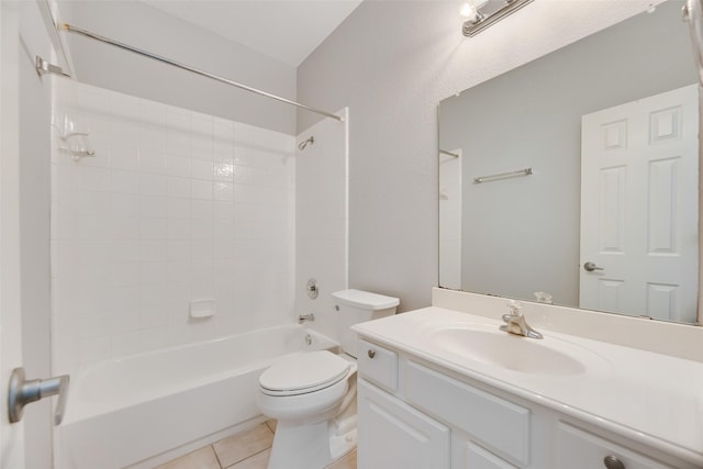 1707 Balboa Ln, Allen, TX 75002 - full bath featuring vanity,  shower combination, toilet, and tile patterned floors