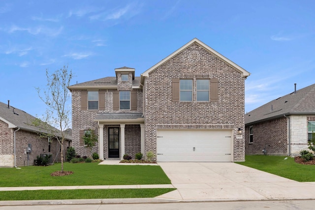 806 Roanoke, Princeton, TX 75407 - traditional-style house with brick siding, a garage, central AC unit, and concrete driveway