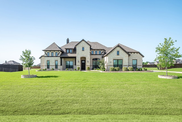 8220 Stonewall Dr, Waxahachie, TX 75167 - french country home featuring stone siding and a chimney