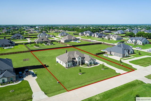 8220 Stonewall Dr, Waxahachie, TX 75167 - aerial perspective of suburban area with property boundaries highlighted