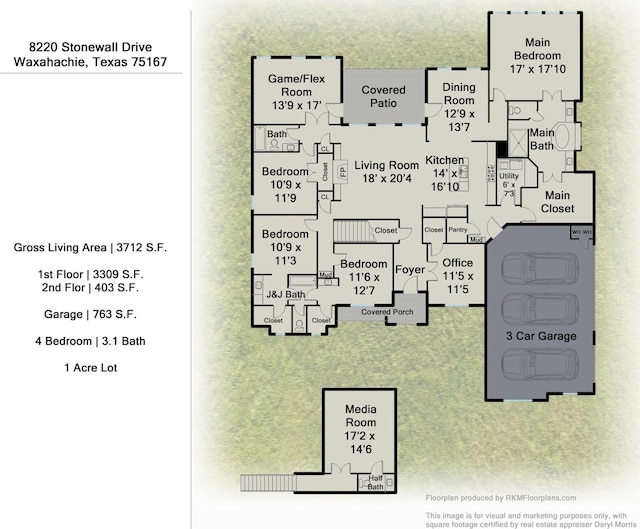 8220 Stonewall Dr, Waxahachie, TX 75167 - property floor plan