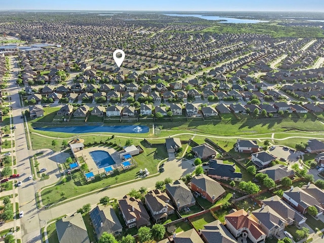 1409 Nicholas Ln, Little Elm, TX 75068 - aerial view of property's location with a nearby body of water and nearby suburban area