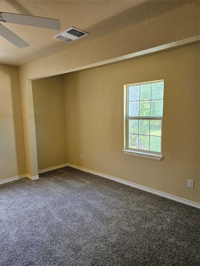 5301 Bonnell Ave, Fort Worth, TX 76107 - unfurnished room featuring carpet, a ceiling fan, a textured ceiling, and baseboards
