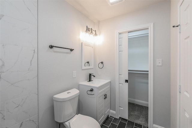 4328 Diaz Ave, Fort Worth, TX 76107 - bathroom with vanity, toilet, and tile patterned flooring