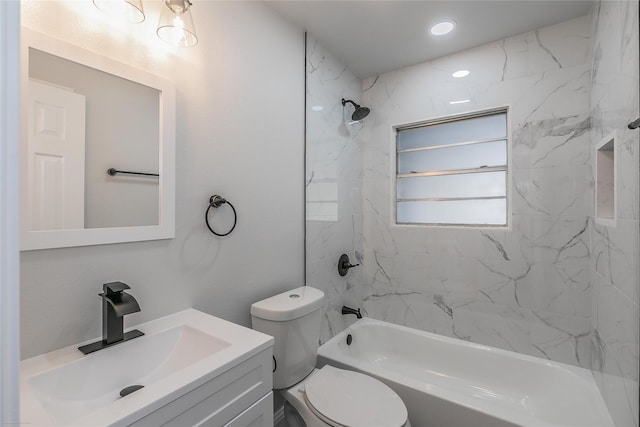 4328 Diaz Ave, Fort Worth, TX 76107 - bathroom with vanity, shower / bath combination, and toilet