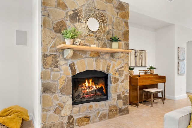 307 Sagebrush Dr, Oak Point, TX 75068 - detailed view of a fireplace and baseboards