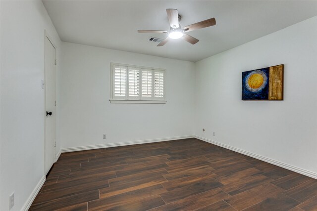 206 Crooked Creek Dr, Richardson, TX 75080 - unfurnished room with a ceiling fan and dark wood-style flooring