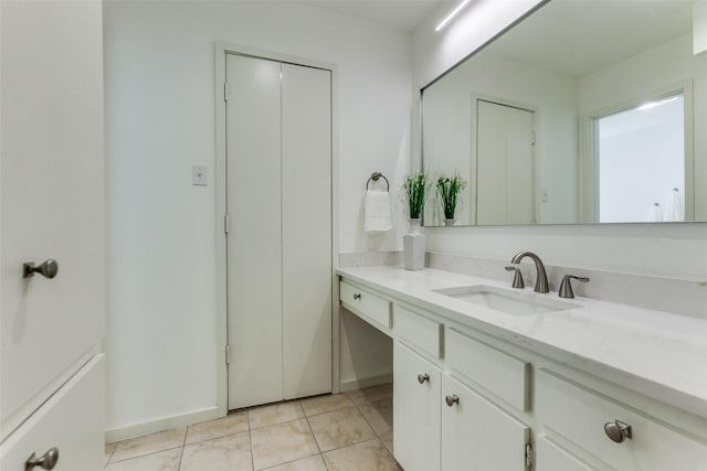 206 Crooked Creek Dr, Richardson, TX 75080 - bathroom with vanity and tile patterned flooring