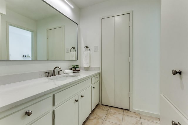206 Crooked Creek Dr, Richardson, TX 75080 - bathroom with vanity and tile patterned floors
