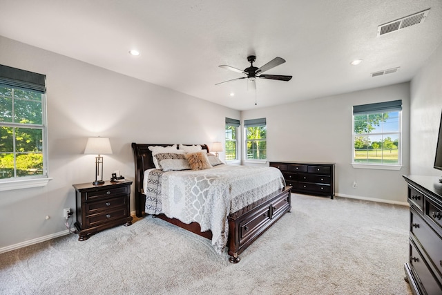 990 Cornelius Rd, Rockwall, TX 75087 - bedroom with light carpet, baseboards, a ceiling fan, and recessed lighting