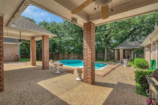732 Richmond Ln, Keller, TX 76248 - fenced backyard featuring ceiling fan and a patio area