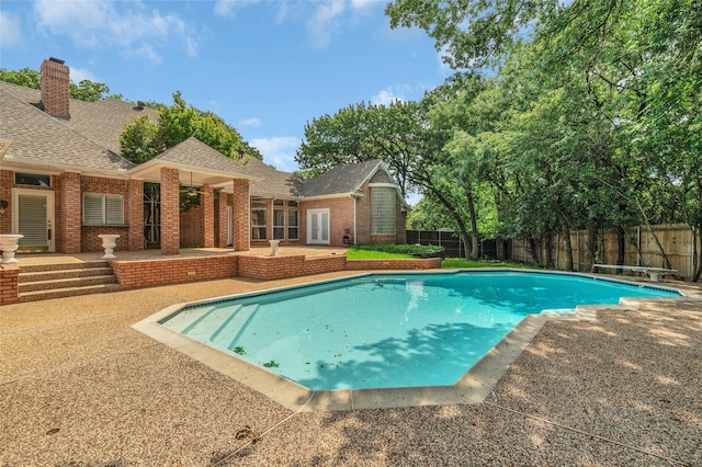 732 Richmond Ln, Keller, TX 76248 - view of swimming pool with a fenced backyard, french doors, and a patio