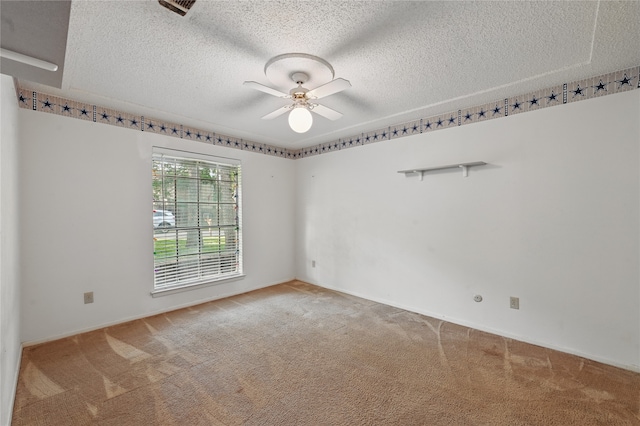 5702 Stage Line Ct, Arlington, TX 76017 - empty room with ceiling fan, light colored carpet, and a textured ceiling